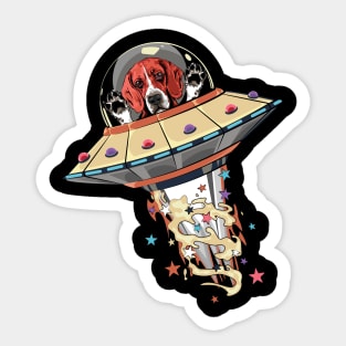 Space Beagle Abduction Close Encounter of UFO Sticker